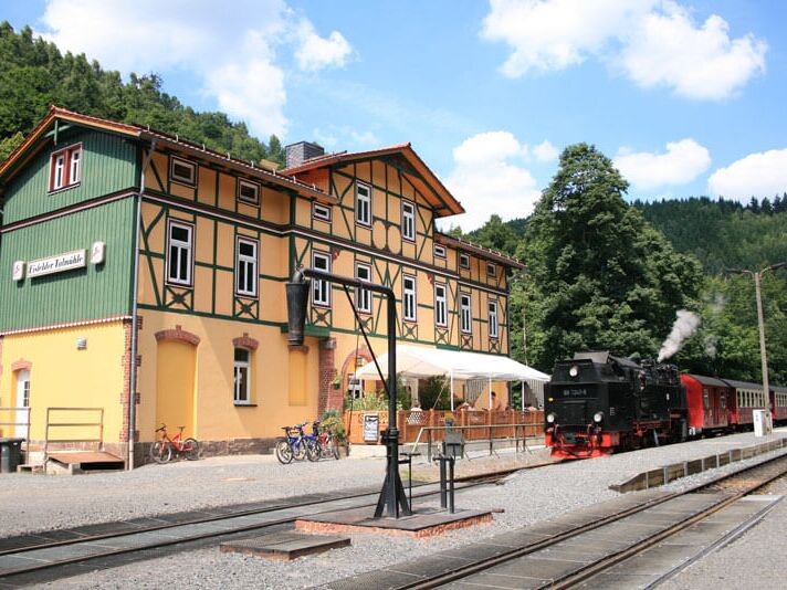 Am Bahnhof Eisfelder Talmühle zweigt die Selketalbahn von der Harzquerbahn ab © Dr. Klaus George